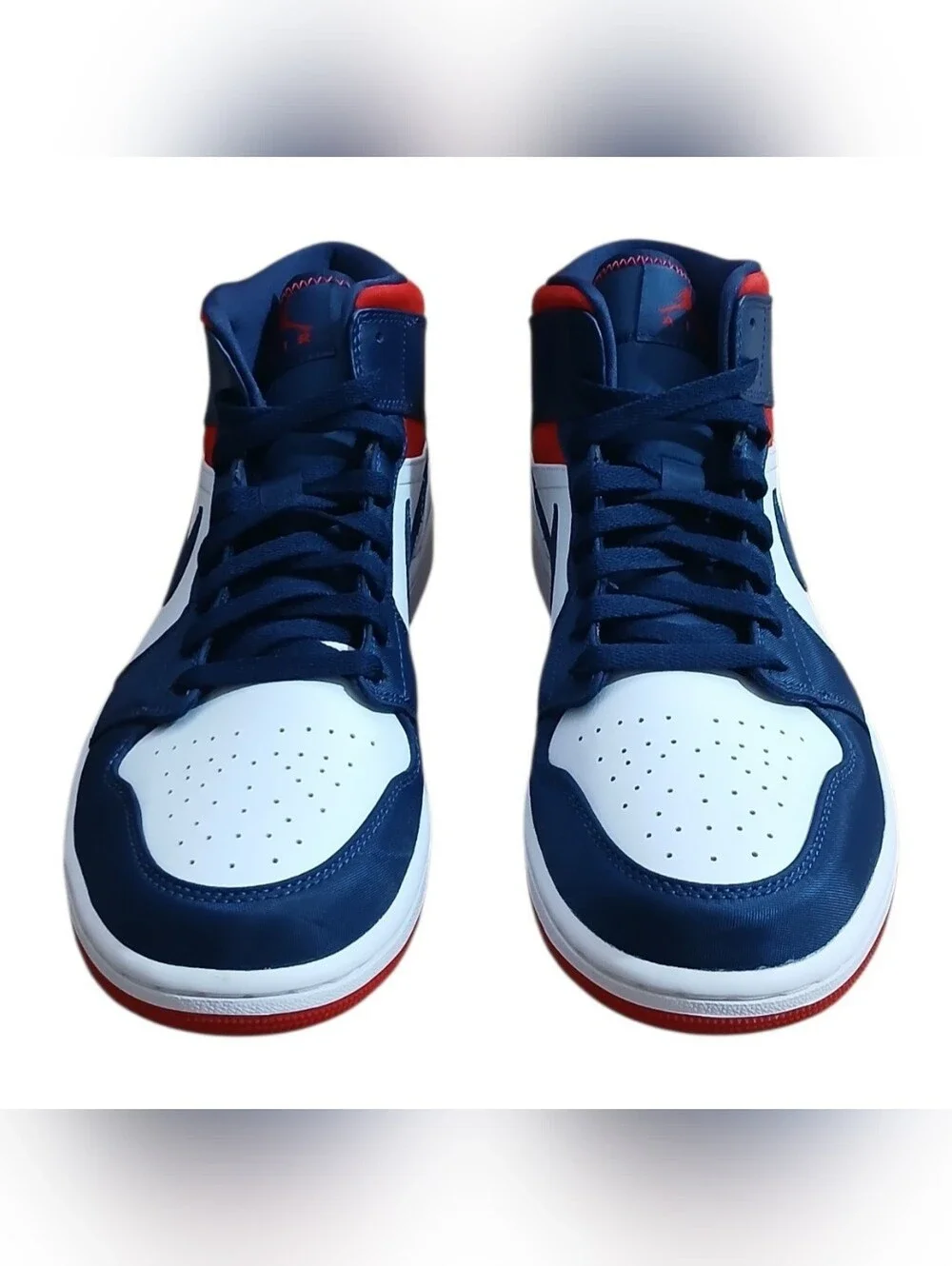 Jordan Mid-Top Sneakers in Navy, White & Red